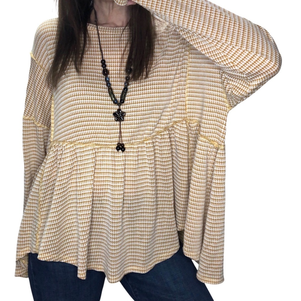 Vtg Haptics Boho Top Tunic Sz 1X Knit Flowy Loose Casual Feminine Cottage-core